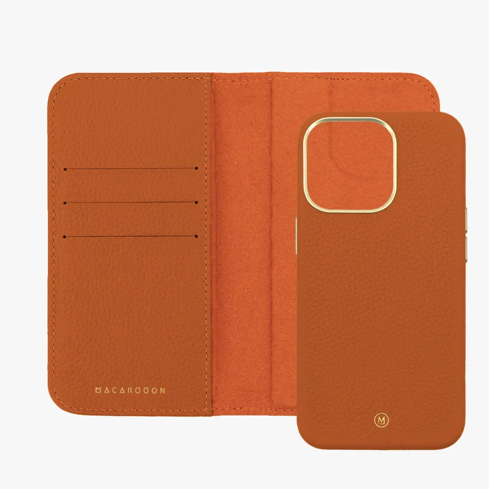 iPhone 16 Plus MagSafe Leather Flip Cover with Leather Case