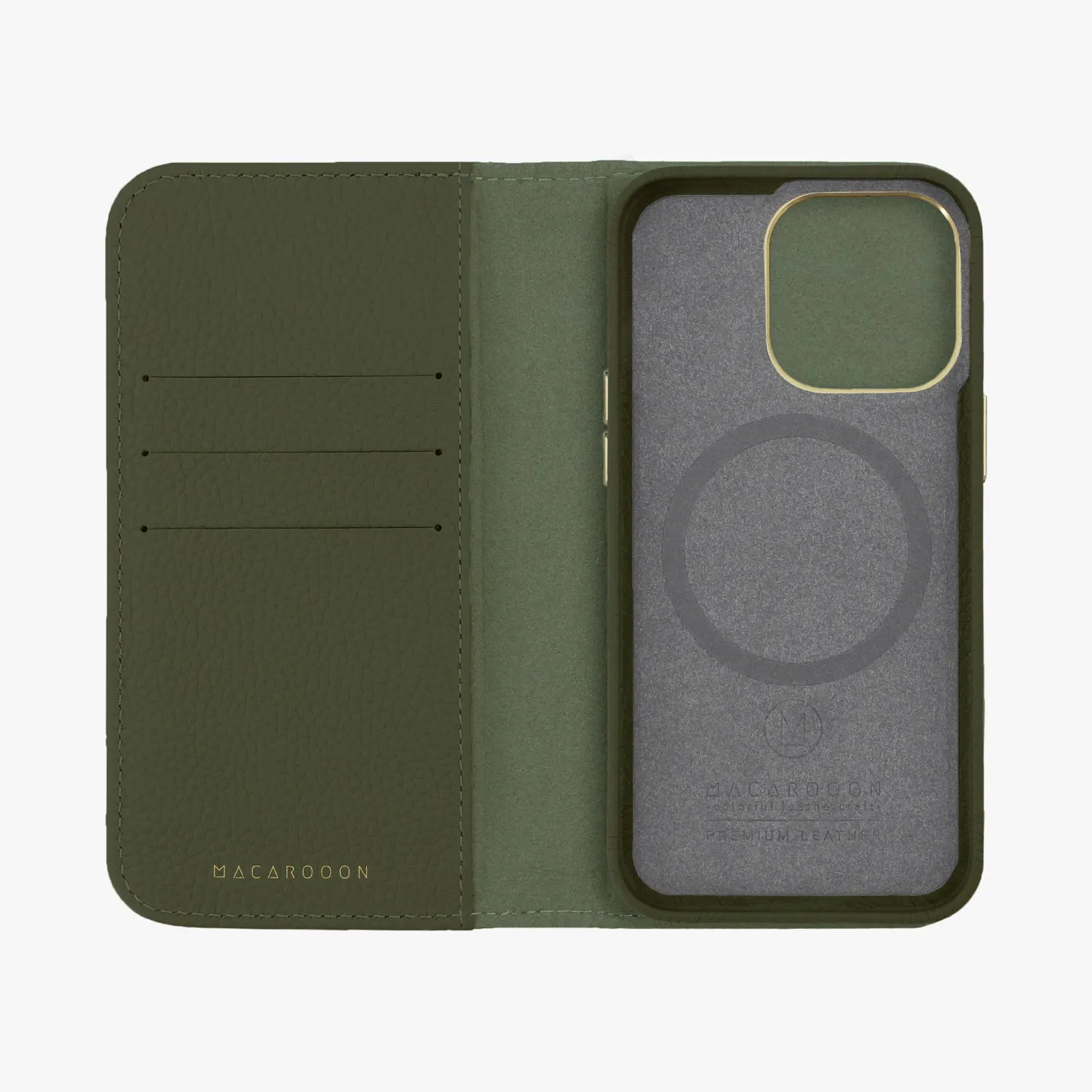 iPhone 16 Plus MagSafe Leather Flip Cover with Leather Case