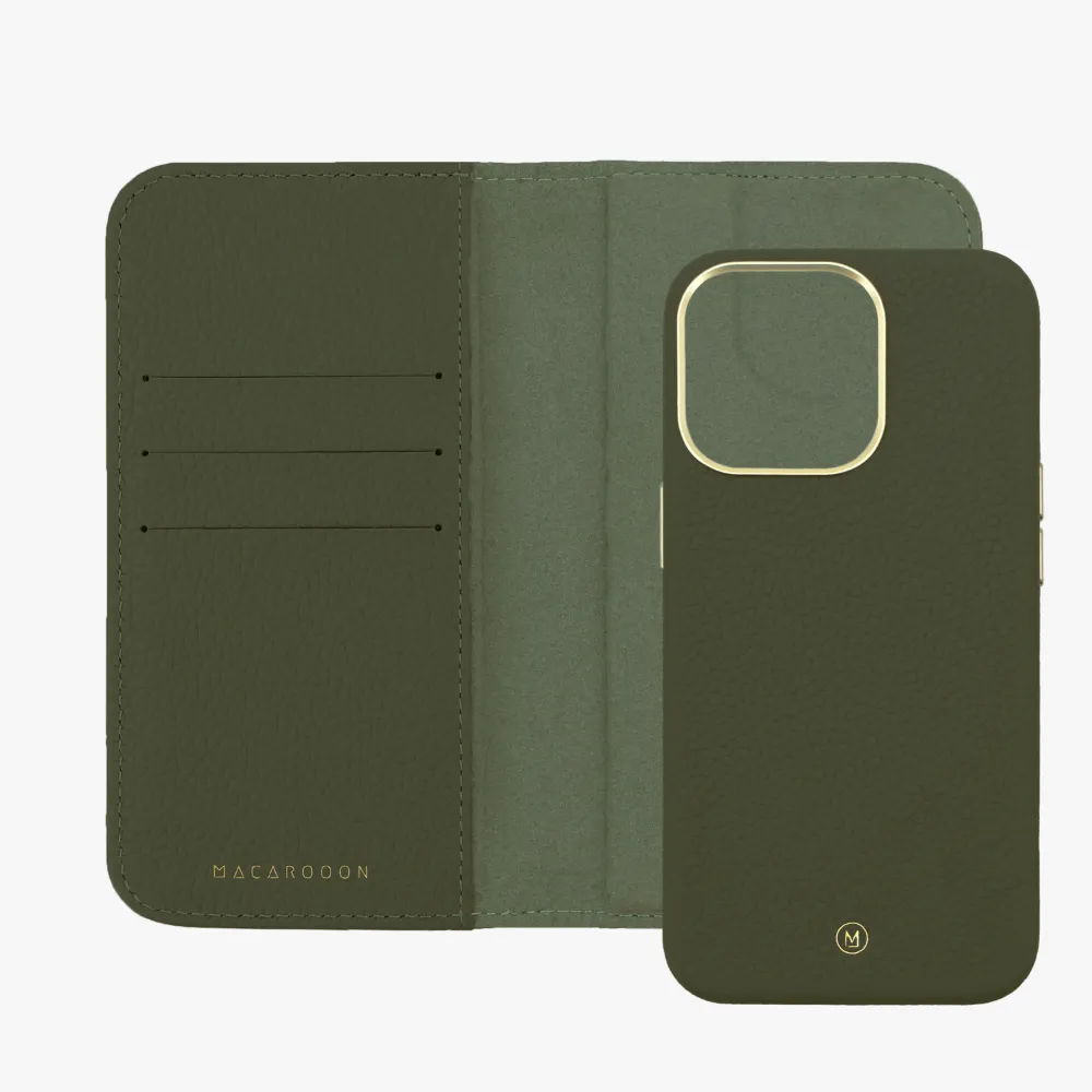 iPhone 16 Plus MagSafe Leather Flip Cover with Leather Case