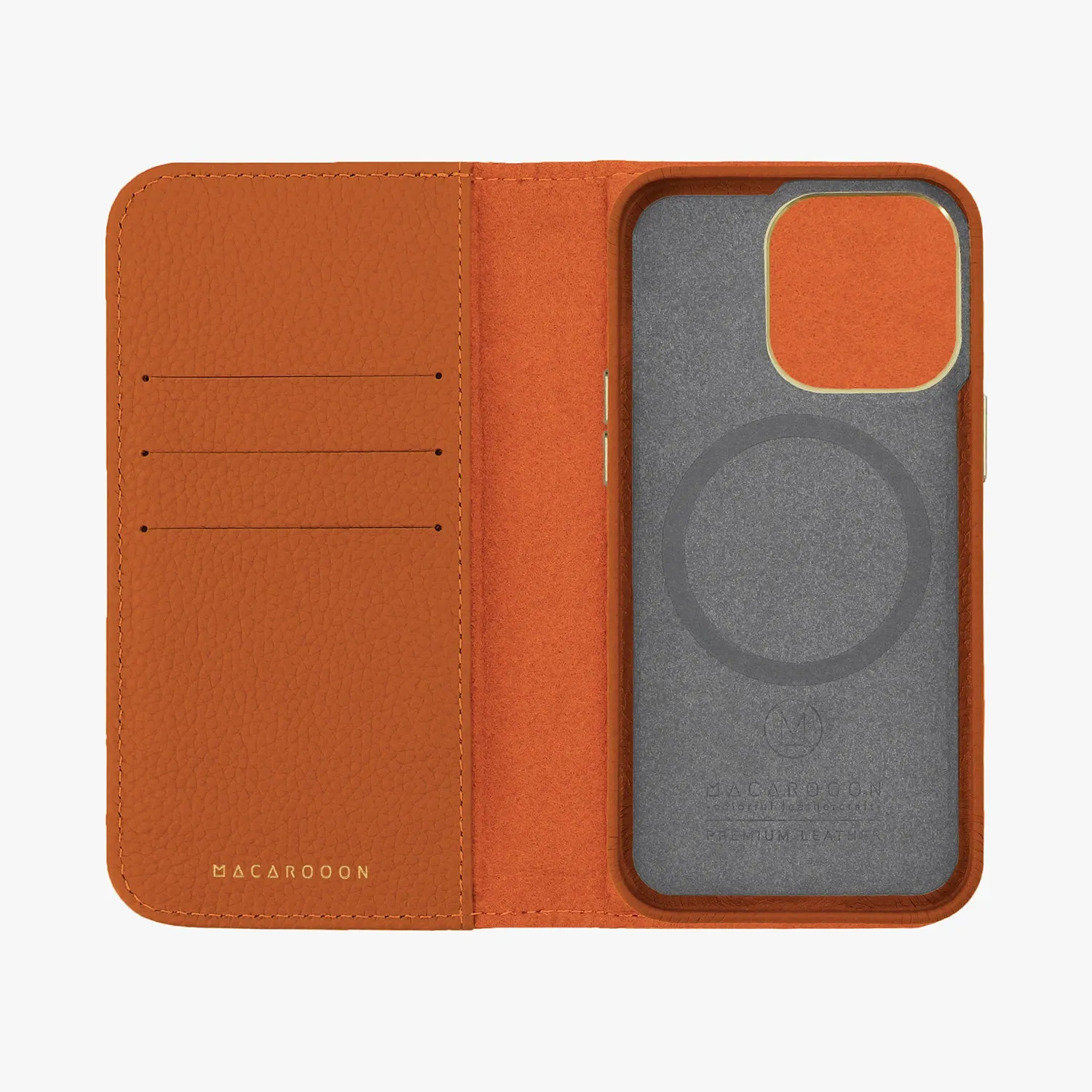 iPhone 16 Plus MagSafe Leather Flip Cover with Leather Case
