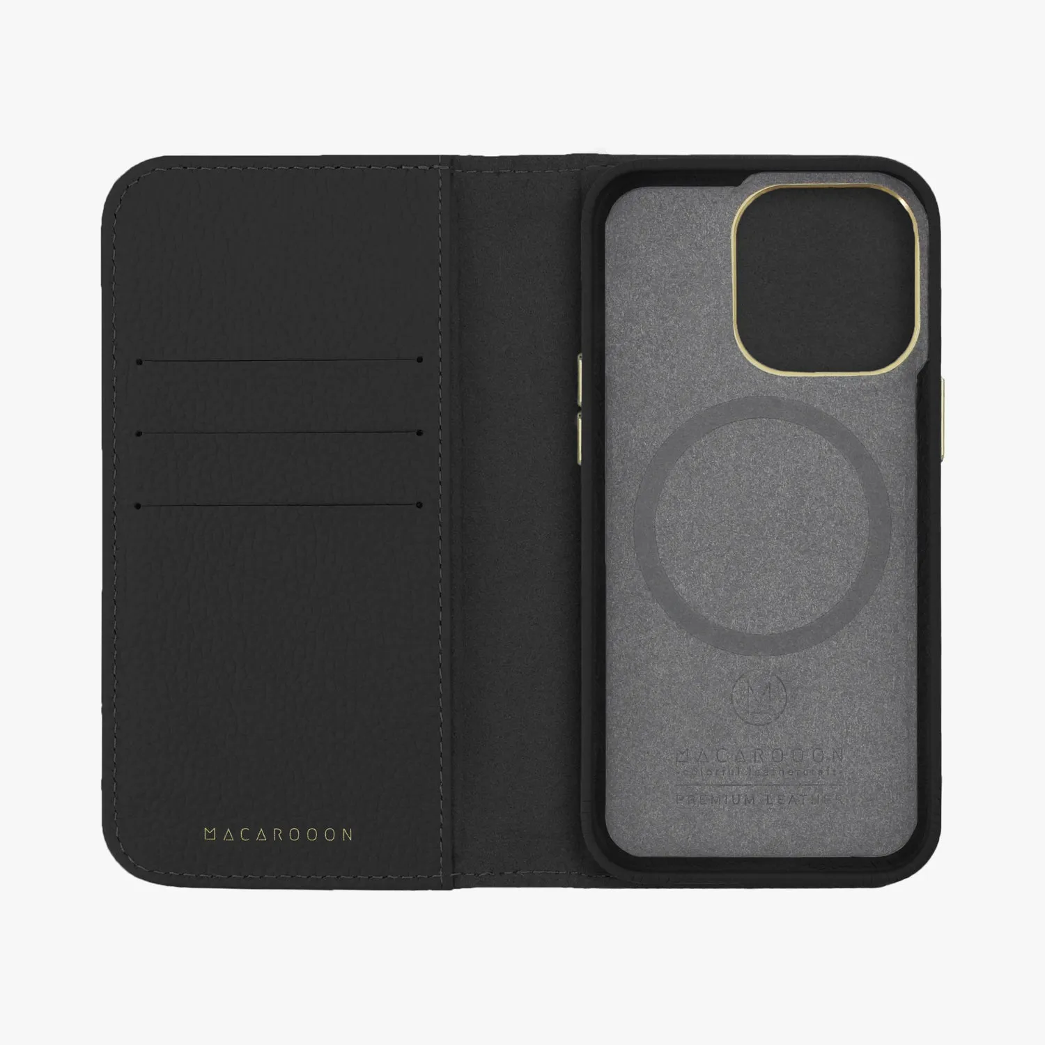 iPhone 16 Plus MagSafe Leather Flip Cover with Leather Case
