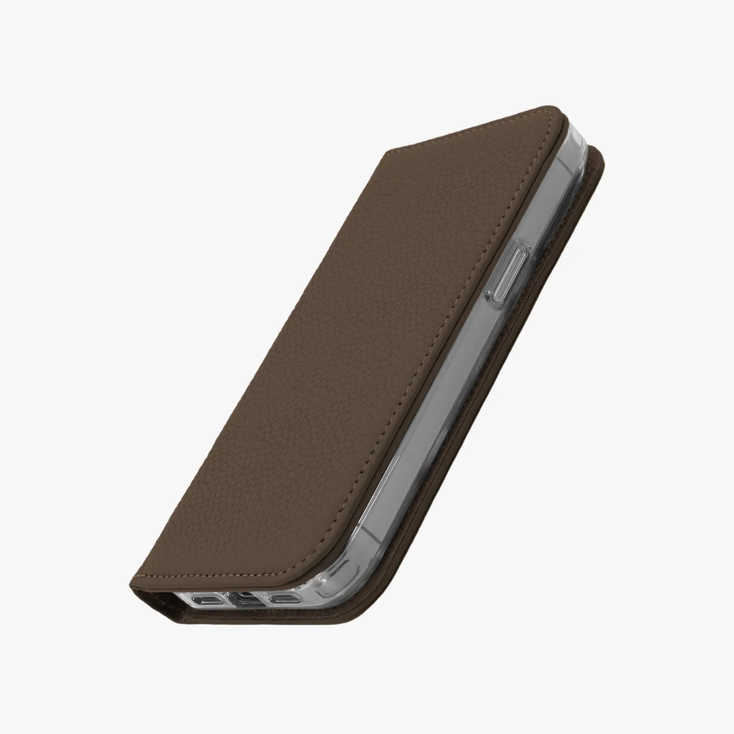iPhone 16 Pro Max MagSafe Leather Flip Cover with Clear Case