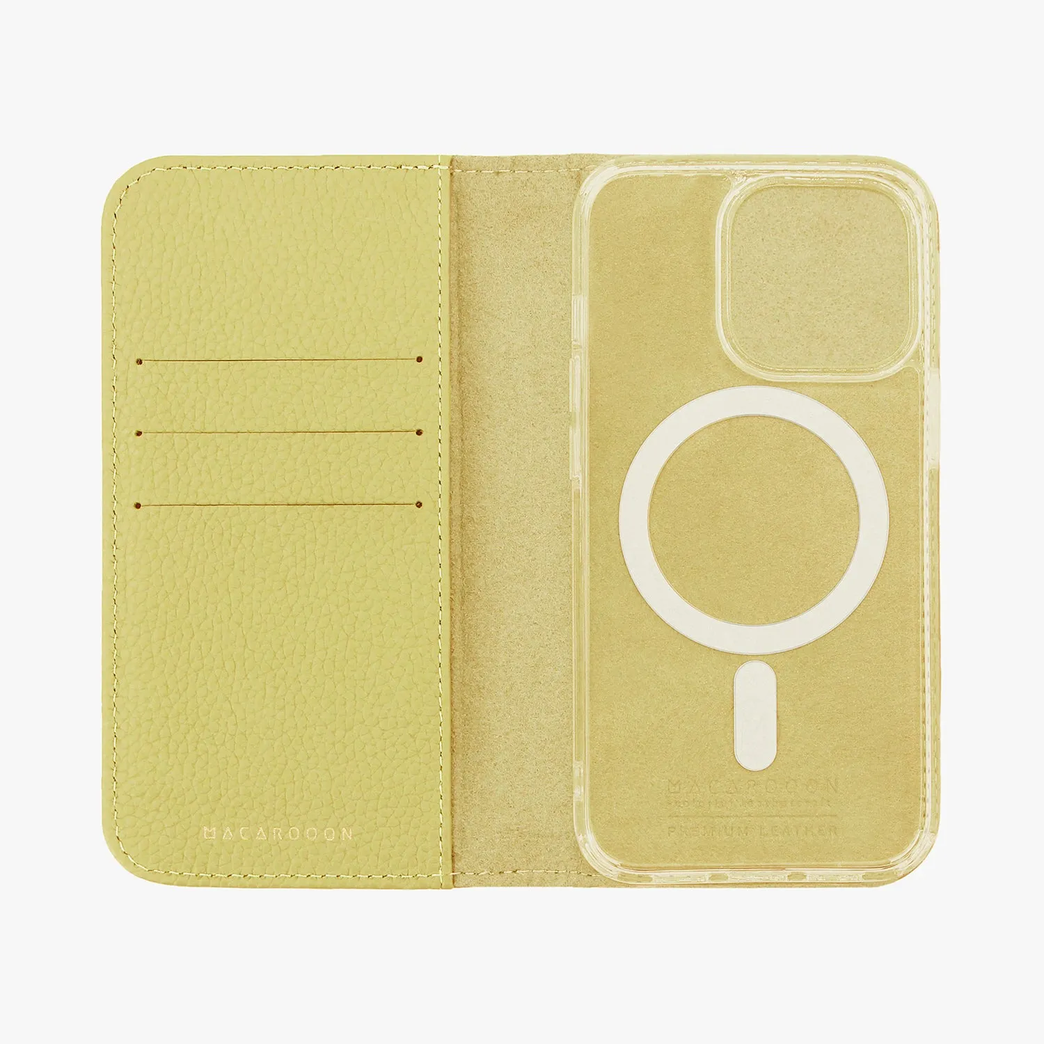 iPhone 16 Pro Max MagSafe Leather Flip Cover with Clear Case