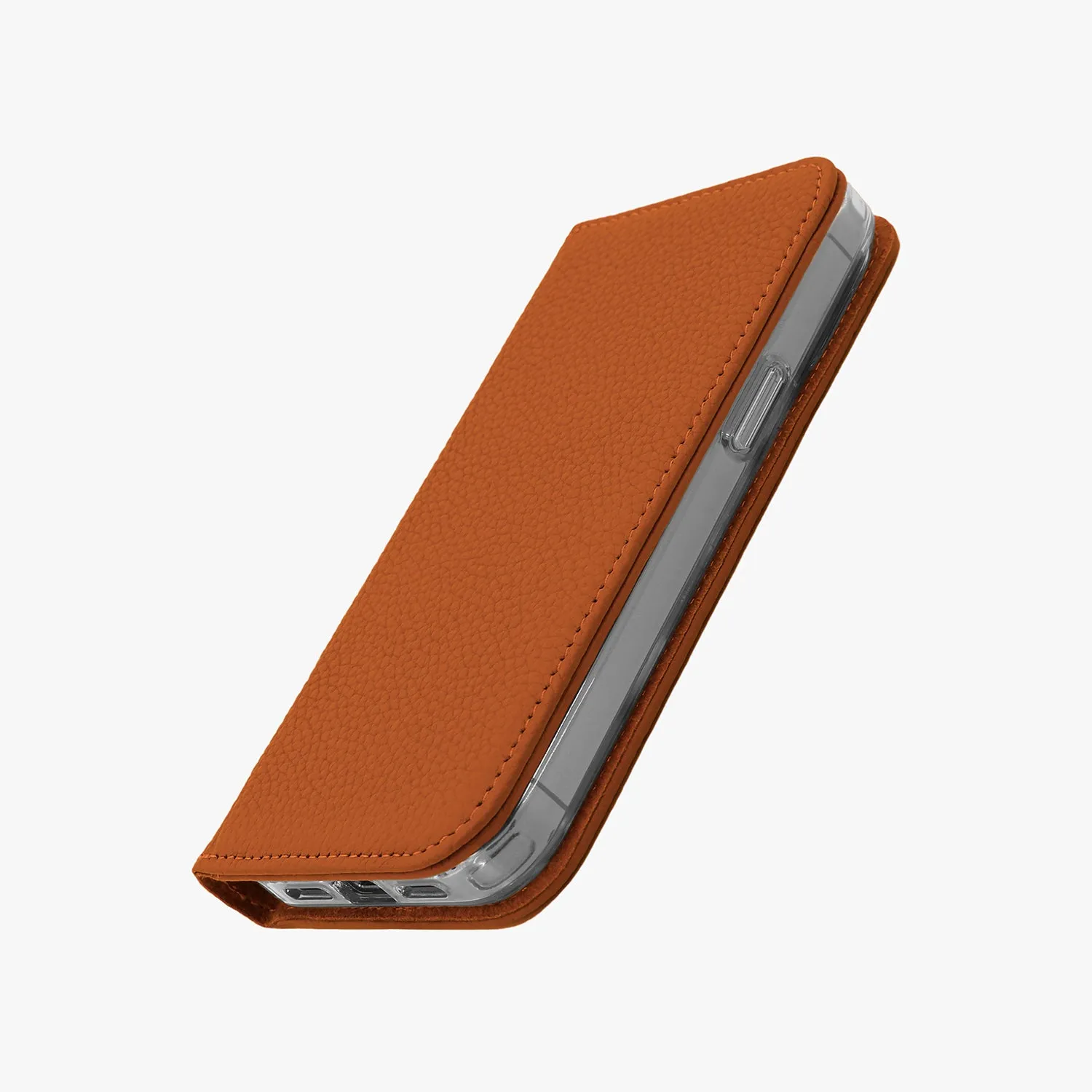 iPhone 16 Pro Max MagSafe Leather Flip Cover with Clear Case