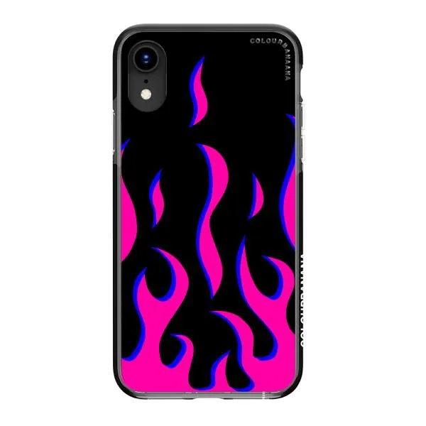 iPhone Case - Black & Pink Flames