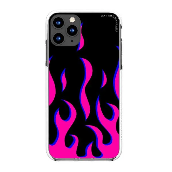iPhone Case - Black & Pink Flames
