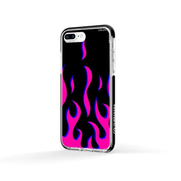 iPhone Case - Black & Pink Flames