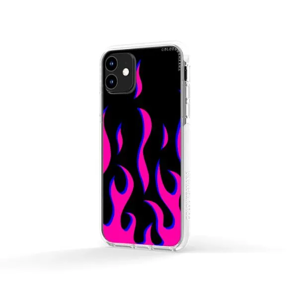 iPhone Case - Black & Pink Flames