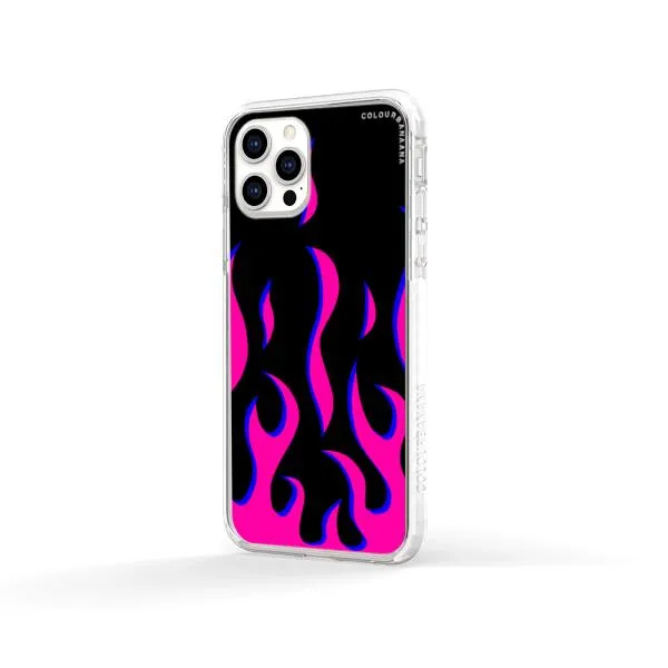 iPhone Case - Black & Pink Flames