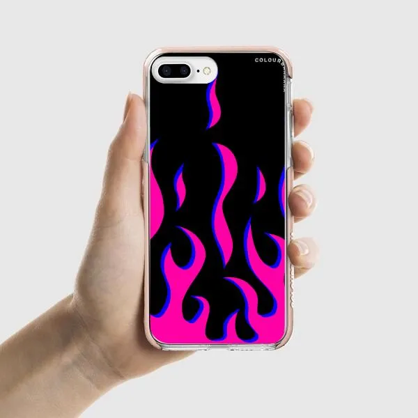 iPhone Case - Black & Pink Flames
