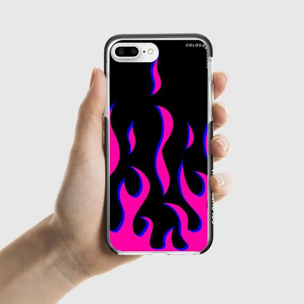 iPhone Case - Black & Pink Flames