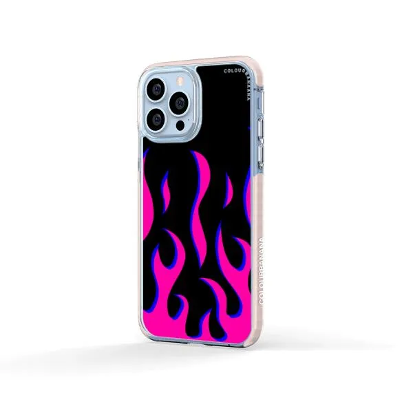 iPhone Case - Black & Pink Flames