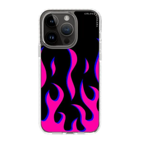 iPhone Case - Black & Pink Flames