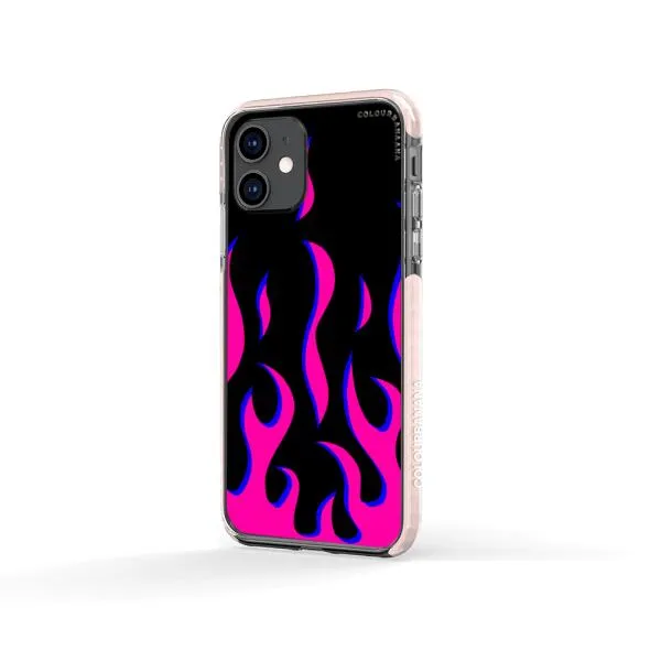 iPhone Case - Black & Pink Flames