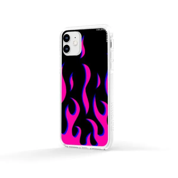 iPhone Case - Black & Pink Flames