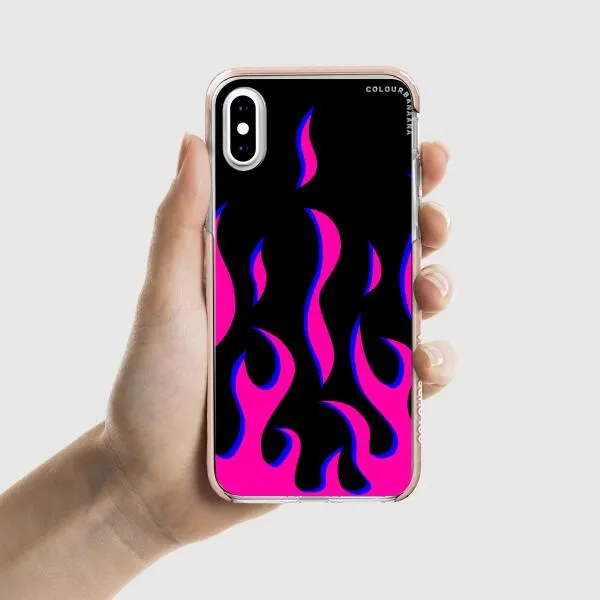 iPhone Case - Black & Pink Flames