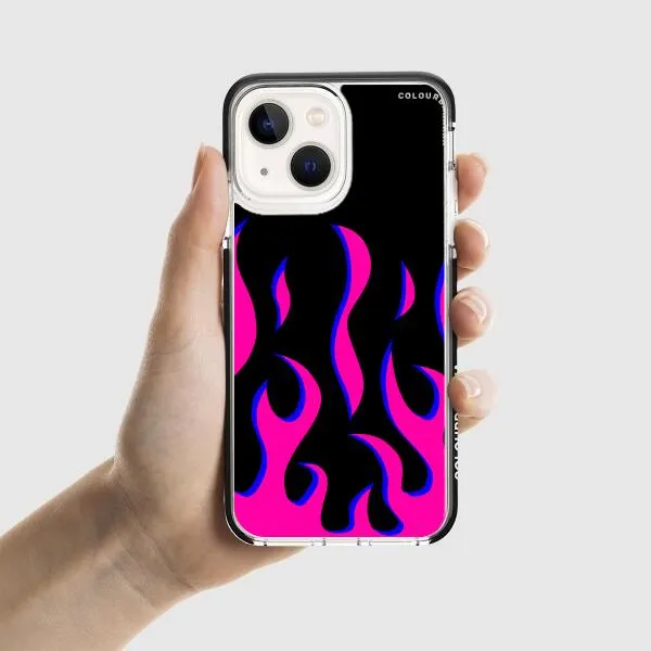 iPhone Case - Black & Pink Flames