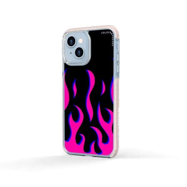 iPhone Case - Black & Pink Flames