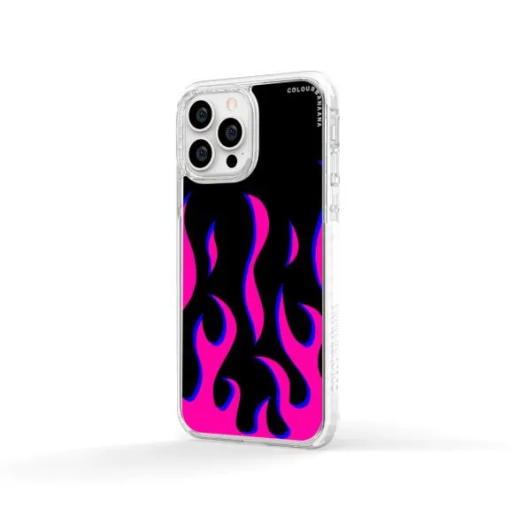 iPhone Case - Black & Pink Flames