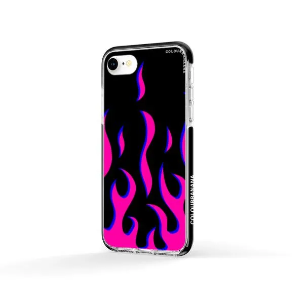 iPhone Case - Black & Pink Flames