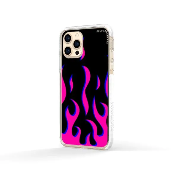 iPhone Case - Black & Pink Flames