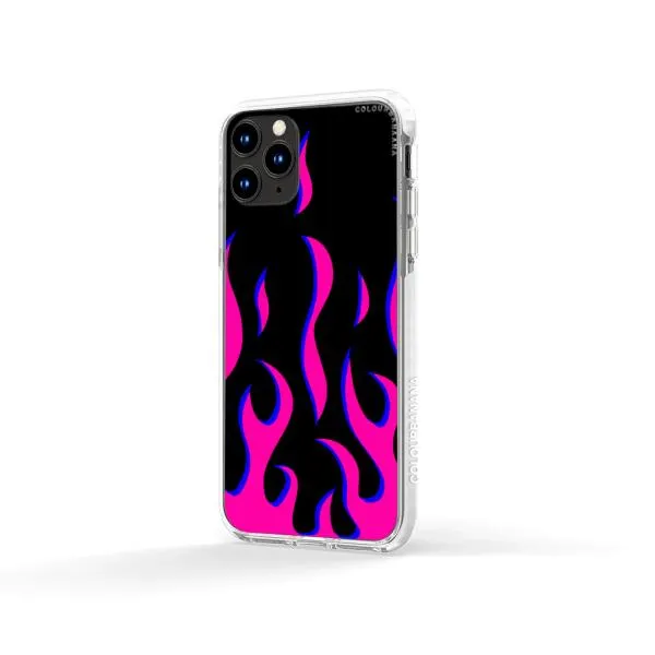 iPhone Case - Black & Pink Flames