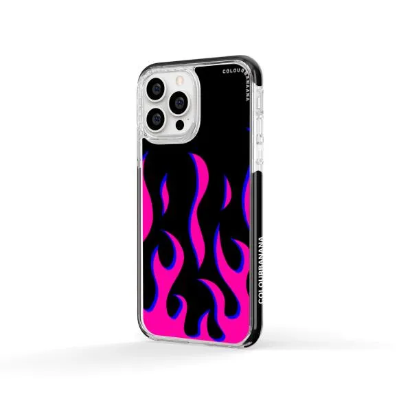 iPhone Case - Black & Pink Flames