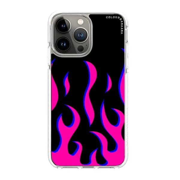 iPhone Case - Black & Pink Flames