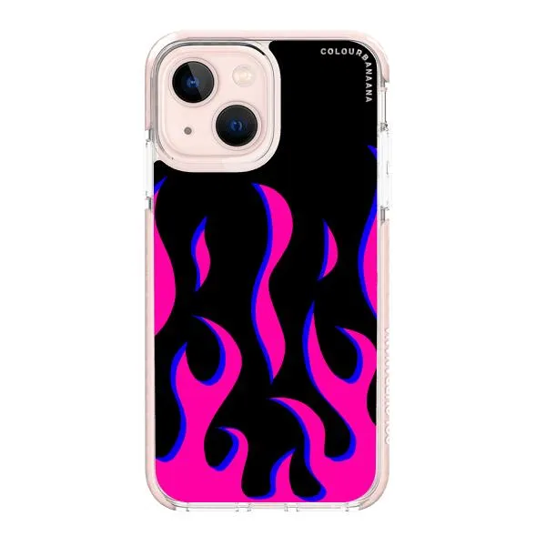 iPhone Case - Black & Pink Flames