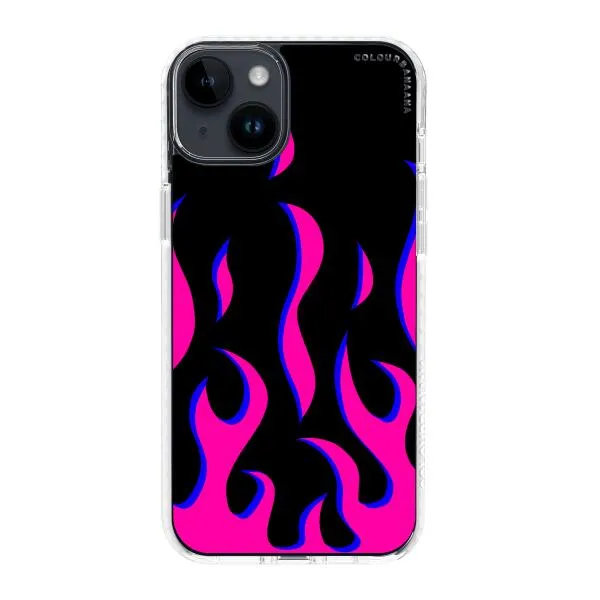 iPhone Case - Black & Pink Flames