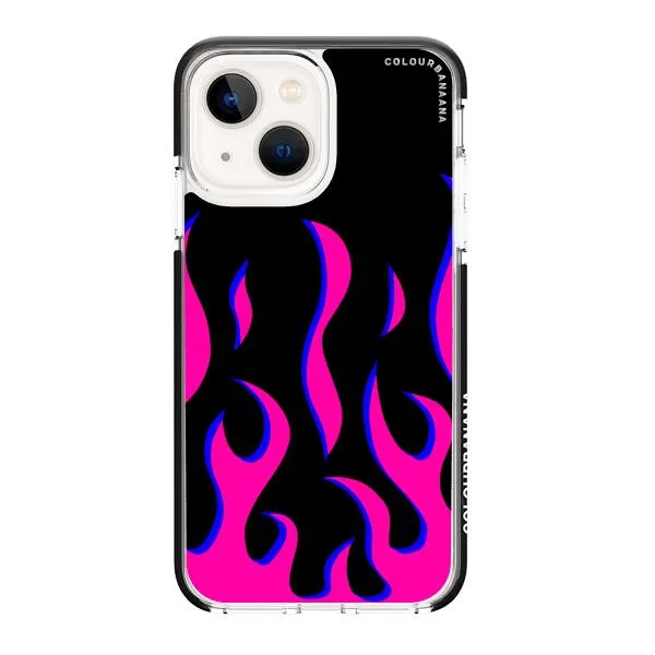 iPhone Case - Black & Pink Flames