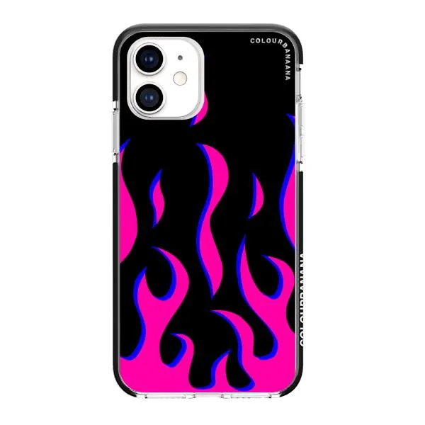 iPhone Case - Black & Pink Flames