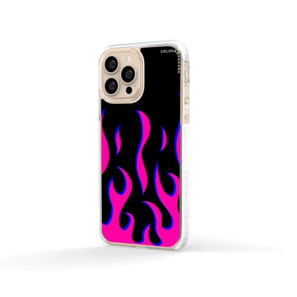 iPhone Case - Black & Pink Flames