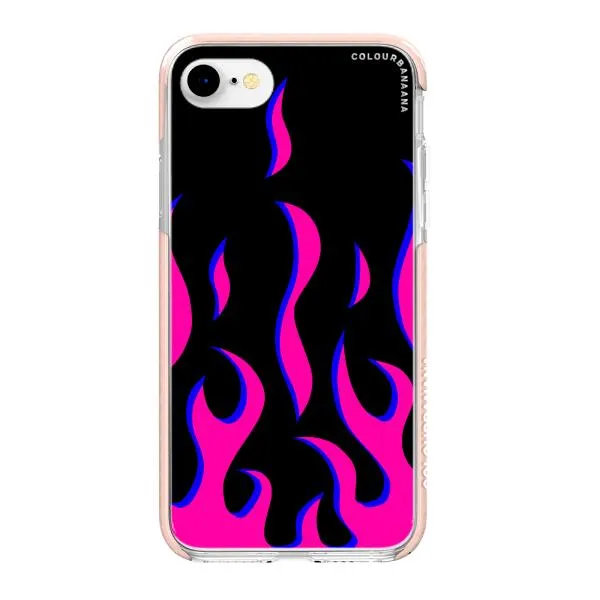 iPhone Case - Black & Pink Flames