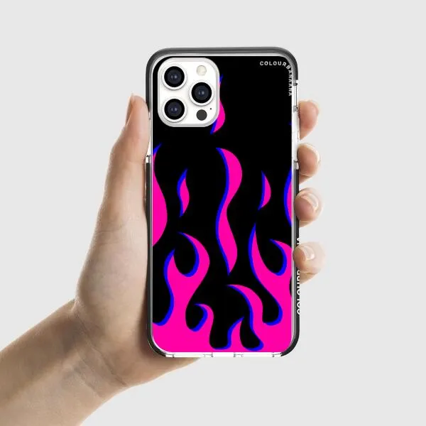 iPhone Case - Black & Pink Flames
