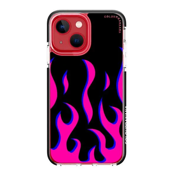 iPhone Case - Black & Pink Flames