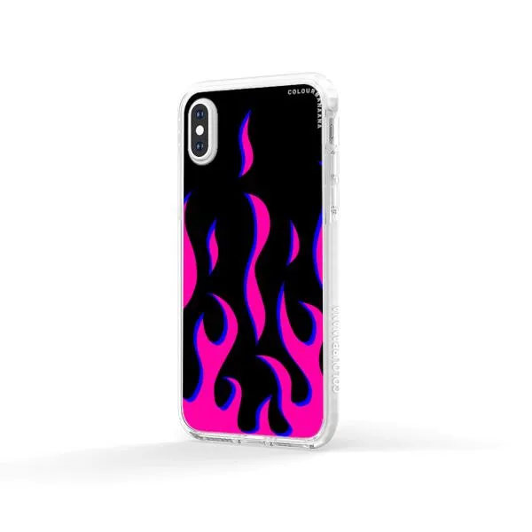 iPhone Case - Black & Pink Flames