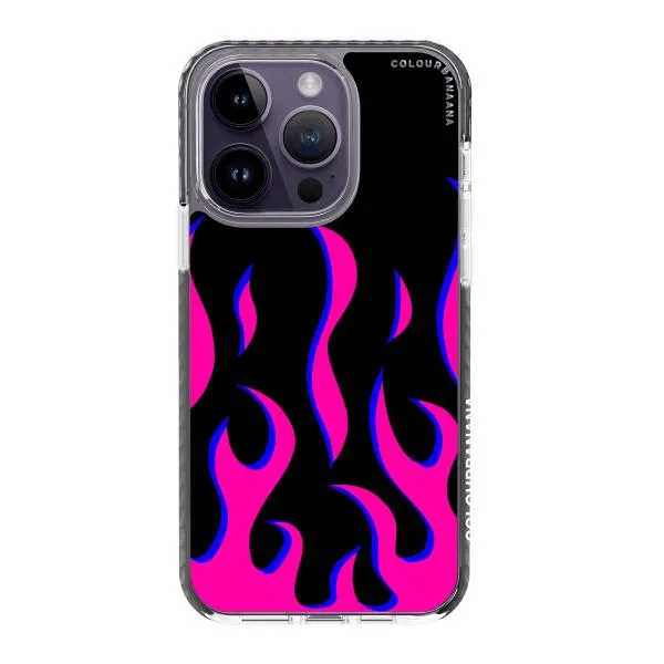 iPhone Case - Black & Pink Flames