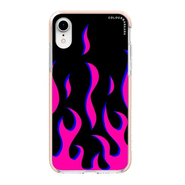 iPhone Case - Black & Pink Flames
