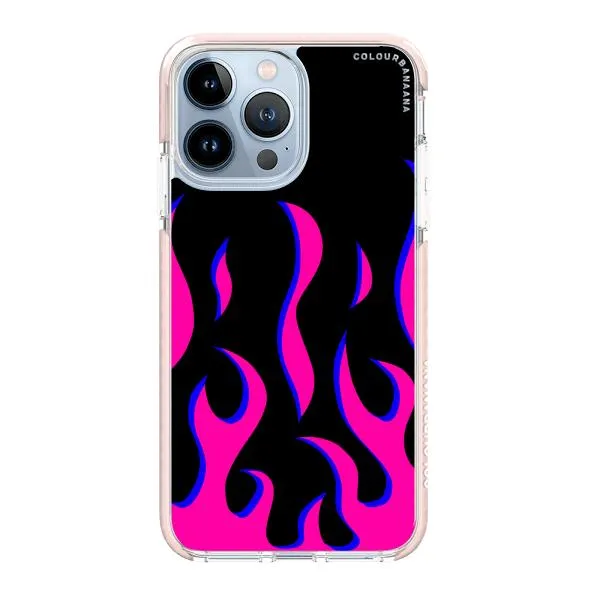 iPhone Case - Black & Pink Flames