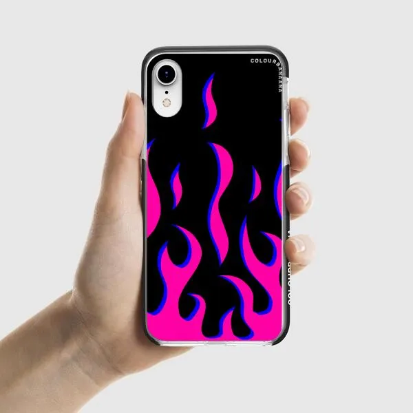 iPhone Case - Black & Pink Flames