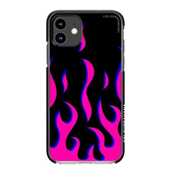 iPhone Case - Black & Pink Flames