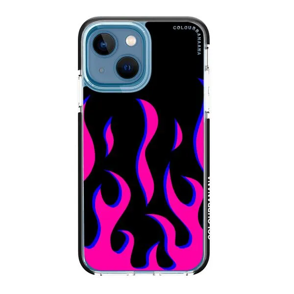 iPhone Case - Black & Pink Flames