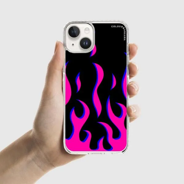 iPhone Case - Black & Pink Flames