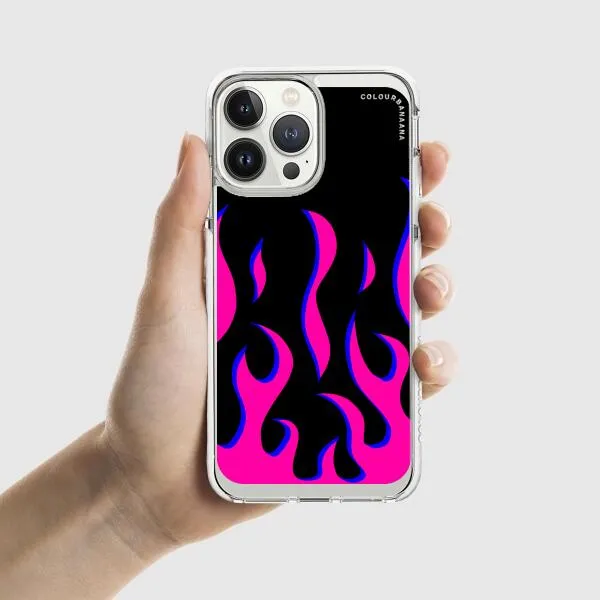 iPhone Case - Black & Pink Flames