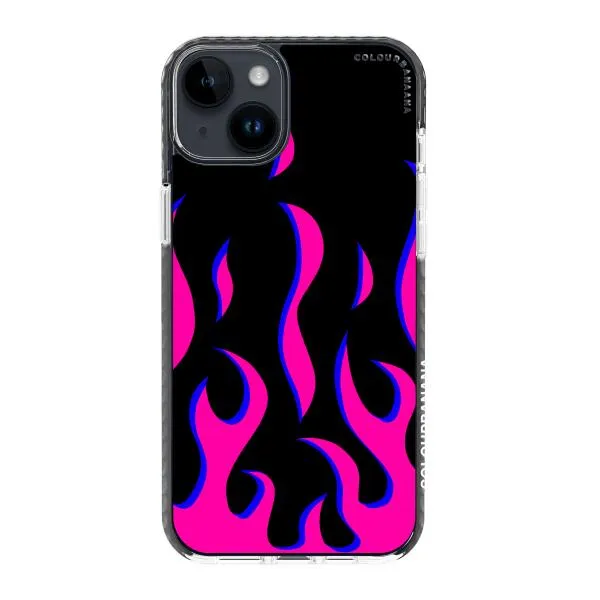 iPhone Case - Black & Pink Flames