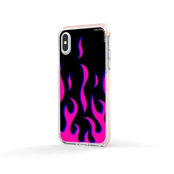 iPhone Case - Black & Pink Flames