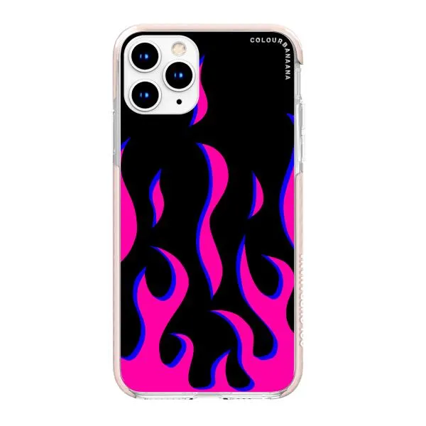 iPhone Case - Black & Pink Flames