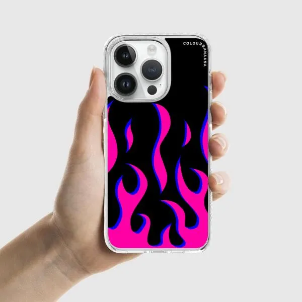 iPhone Case - Black & Pink Flames