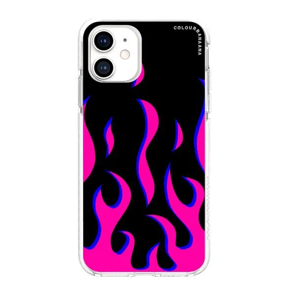 iPhone Case - Black & Pink Flames